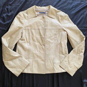 Alberta Feretti Tan Sheepskin Buttery Leather Cropped Jacket Size 8